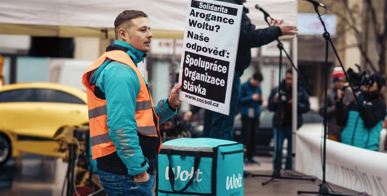 The image is from earlier courier protests from 2023. Shutterstock by Alisa Sheli