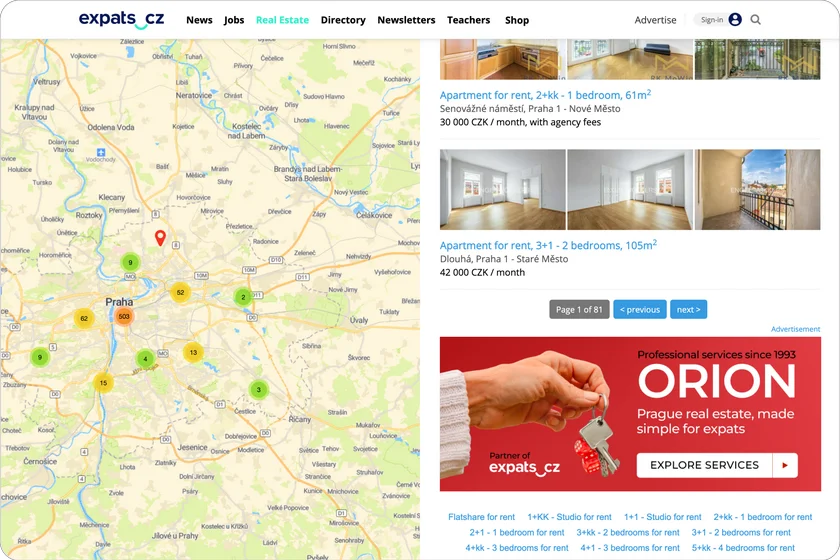 Real Estate results list — example of Real Estate Partnership