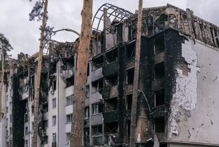 Russian war crime against humanity in Irpen. Shutterstock by Ivanenko.PRO