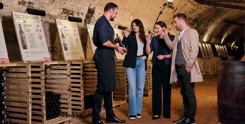 Wine-tasting at the Wine Salon exhibition