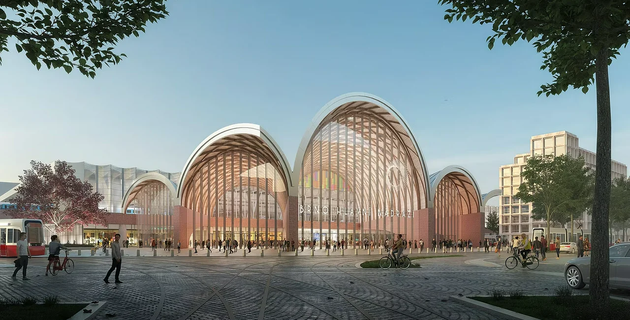 Brno's planned new station. Visualization: Benthem Crouwel Architects + West 8