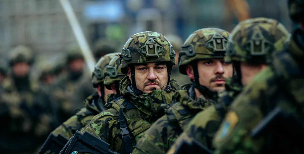 Czech soldiers march in a military parade in Vilnius, March 2023. Photo: Arnoldas Vitkus / Shutterstock.com