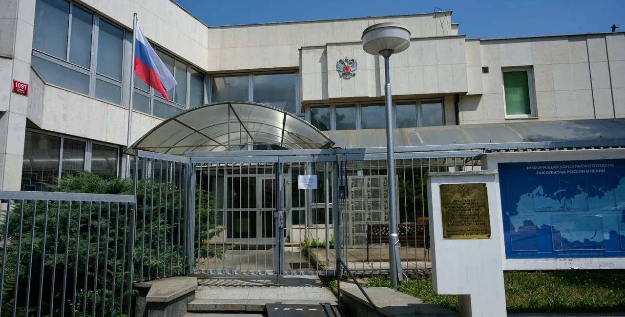 Entrance to the Russian embassy in Prague. Photo: Jan Hospodka / Shutterstock.com