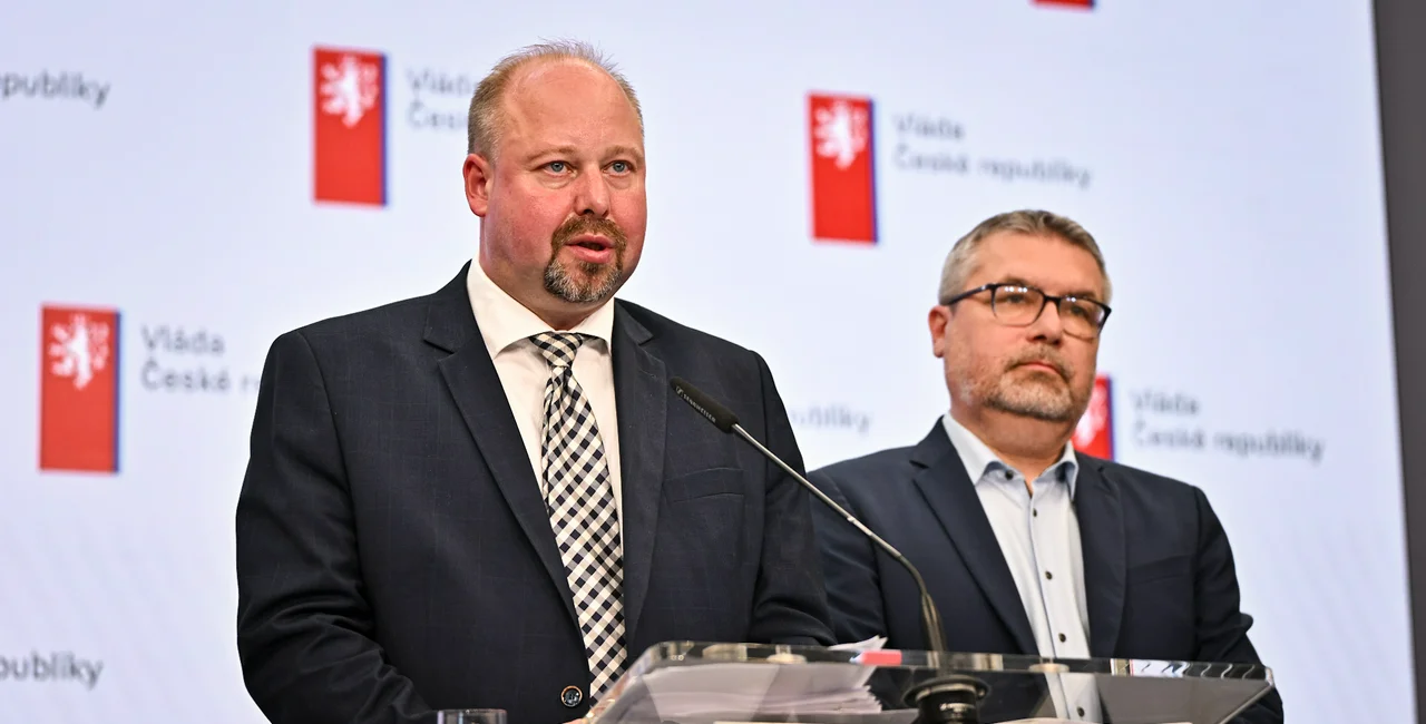 Jeroným Tejc speaks at a press conference on July 31, 2026. Photo: Vlada.cz