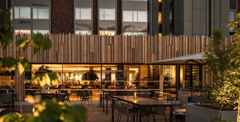 Greenhouse outdoor terrace