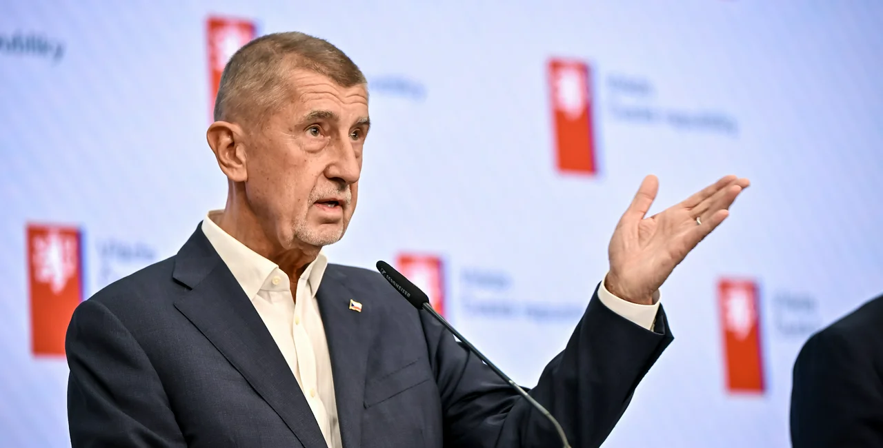 Andrej Babiš speaks at a press conference on Sept. 7, 2026. Photo: Vlada
