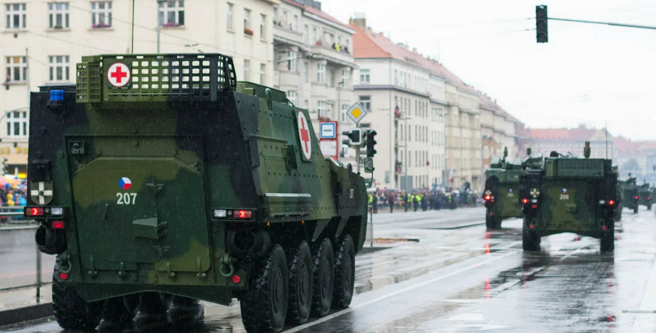 Czech Army vehicles in Prague. Photo: Patrik Slezak / Shutterstock.com