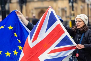 Protests against Brexit. London, UK, 2019. Shutterstock by lonndubh