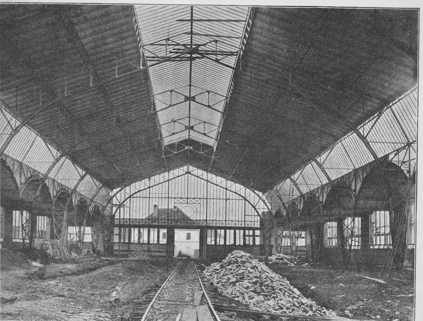 West wing of the palace during construction. Photo: Výstaviště Praha