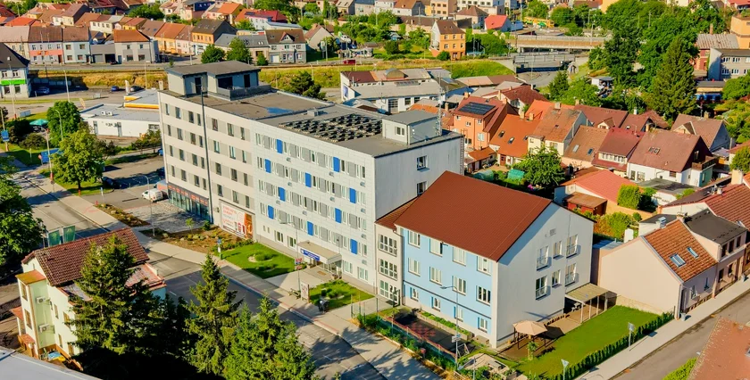 Aerial view of Tábor Grammar School and its surroundings