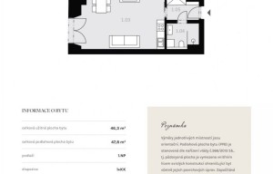 Apartment for sale, 1+KK - Studio, 46m<sup>2</sup>
