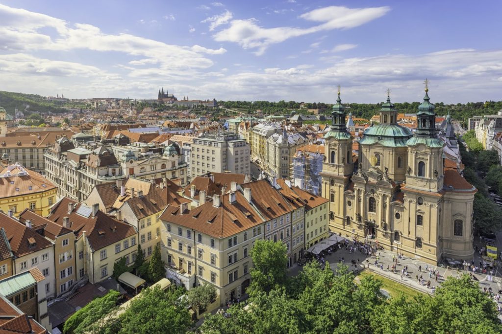 View over central Prague's Old Town district