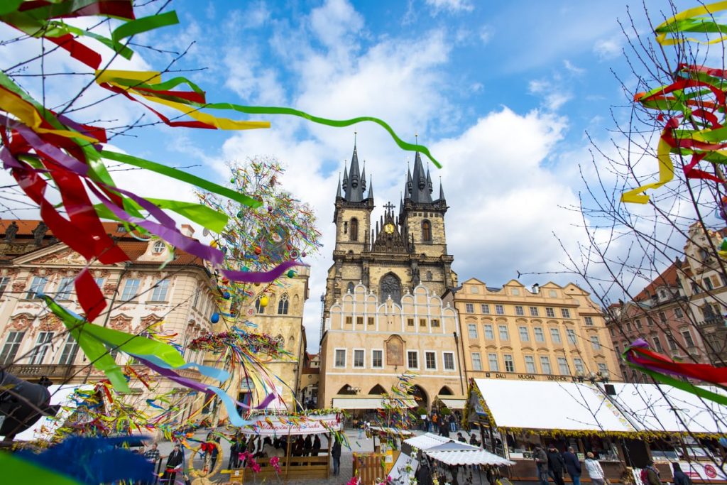 Easter market on Prague's Old Town Square