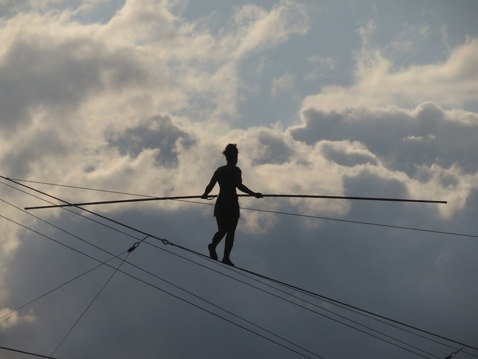 tightrope above vltava