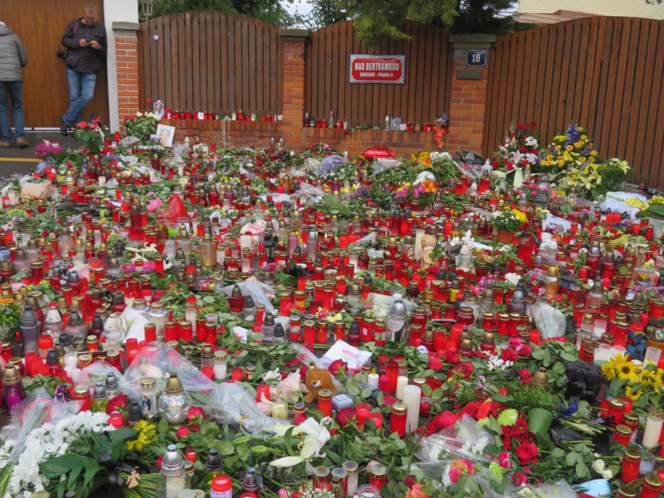 October 3, 2019: Memorial for Karel Gott outside his Prague 5 residence via Raymond Johnston