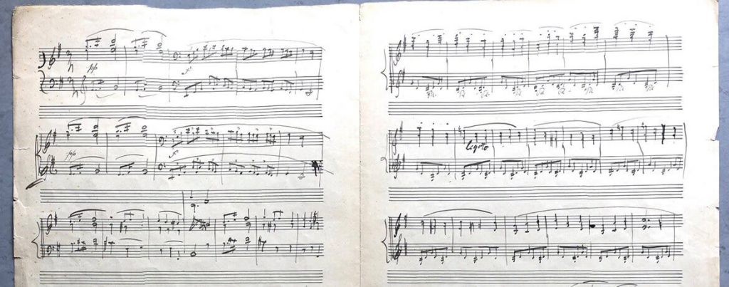 Musical sketch by Antonín Dvořák
