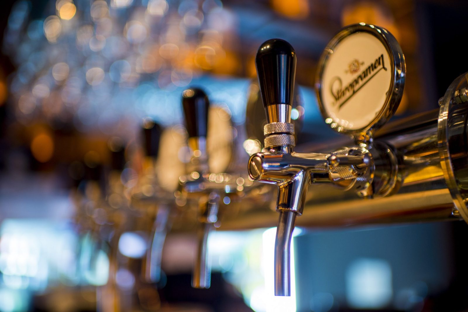 Staropramen beer tap at a Prague restaurant