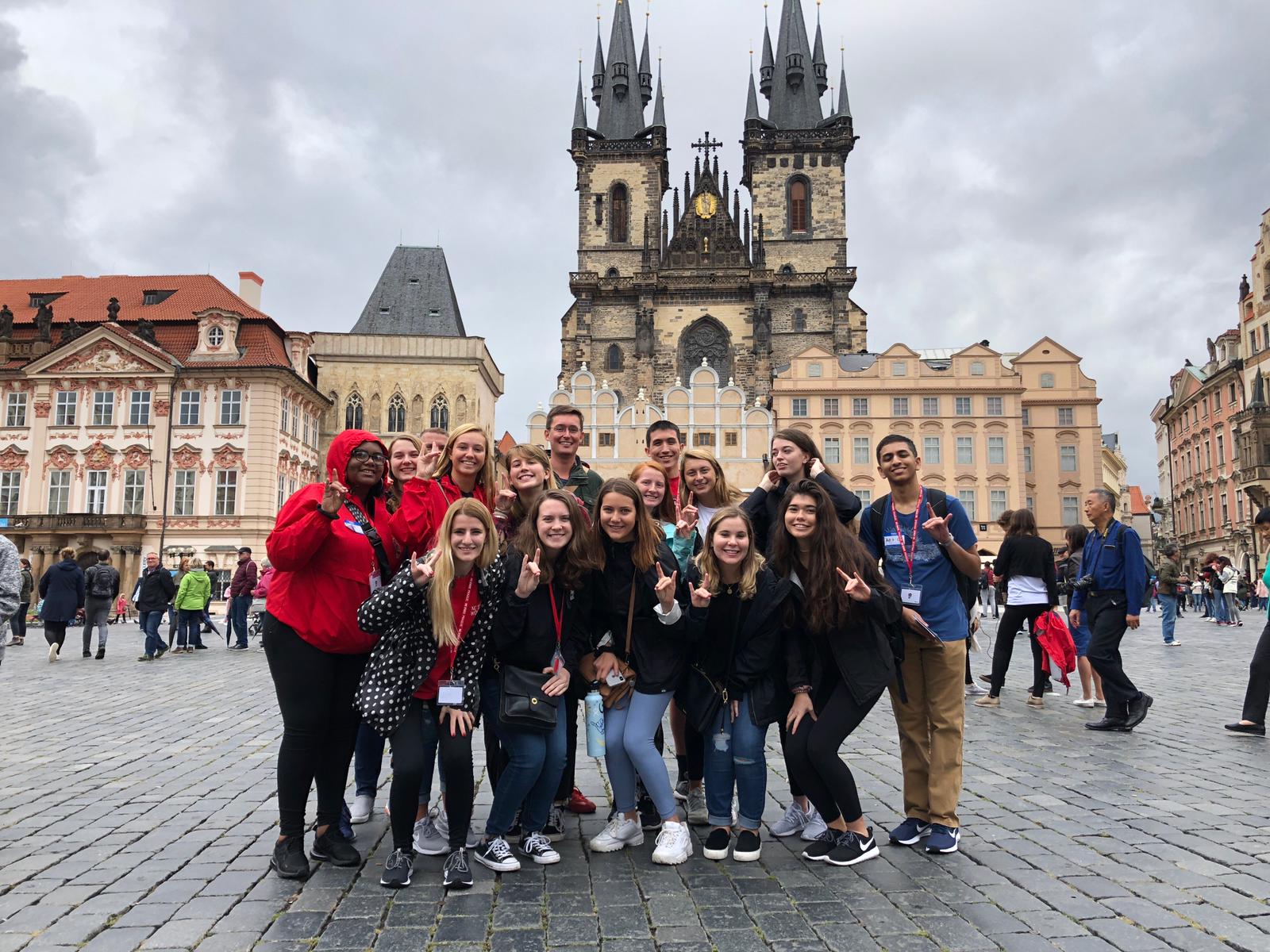 With a tour group on Old Town square / photo via Facebook