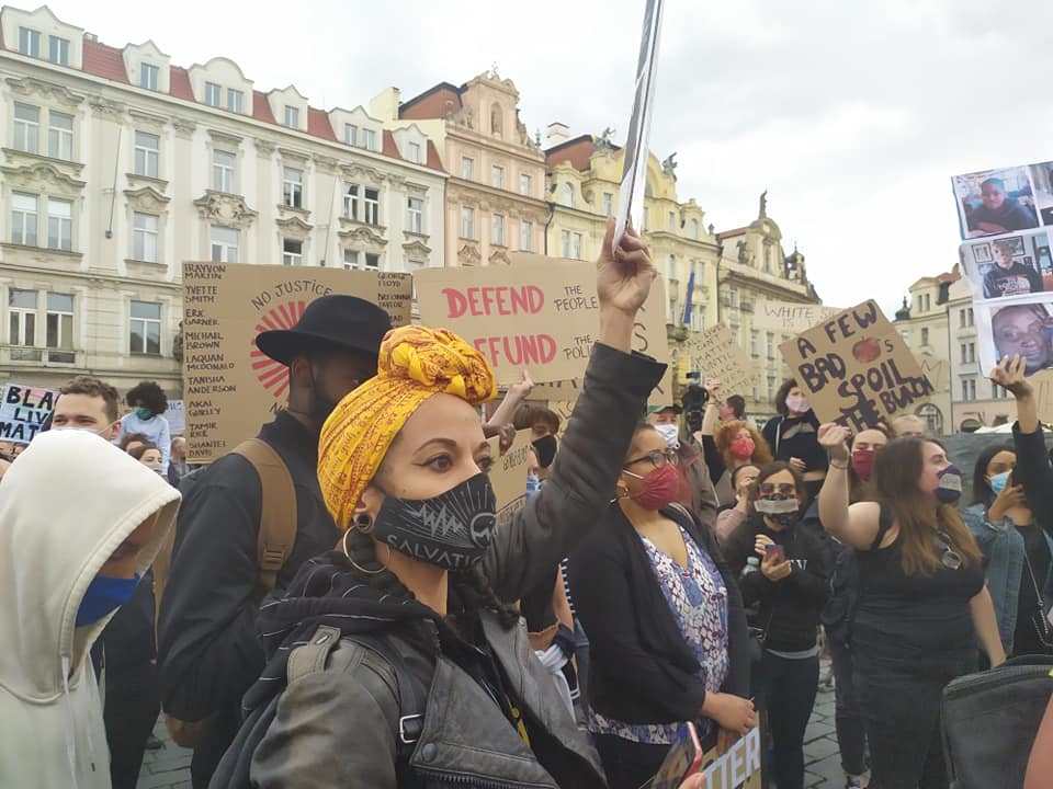 Black Live Matter protest at Prague's Old Town Square via Raymond Johnston